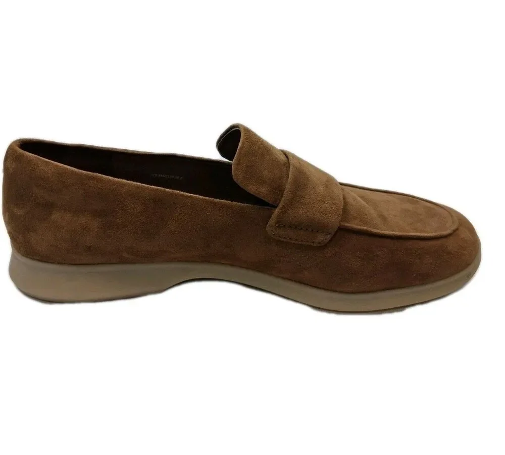 Vince Big Sur Suede Loafers Womens 8 Brown Cognac Moc Toe Slip On Flats